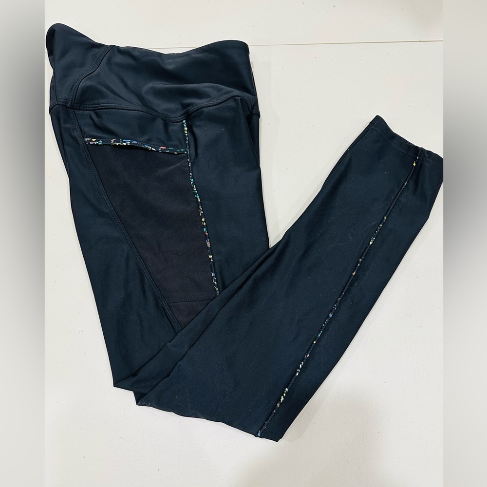 Prana Leggings Womens Size L High Rise Black Gym Ankle Black With 2 Pockets